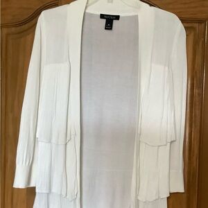 White House Black Market White Layered Open-Front Cardigan